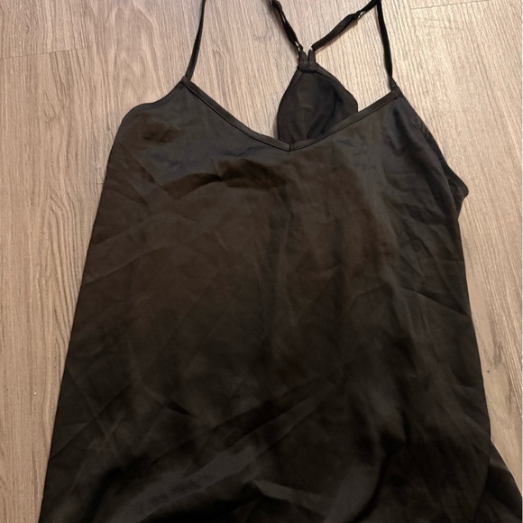 Other - Black Satin Slip Dress with Spaghetti Straps